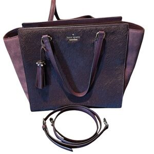 Excellent condition-Deep Royal Plum purple Kate Spade calf-hair full-size tote